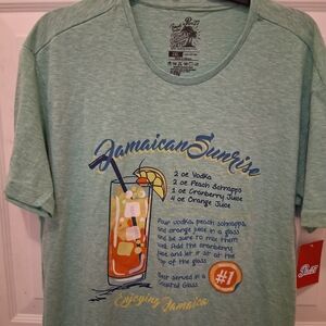 Jamaican Sunrise Graphic Tee in Green